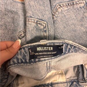 Hollister Light Blue Ultra High-Rise Mom Shorts